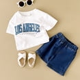 thumbnail image 2 of Gibobby Toddler Girls Baby Girl Summer Short Set Female Cute T-Shirt Tops+Shorts T-Shirt Shorts 2pcs Clothes Outfits,9-12 Months,White, 2 of 8