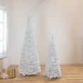 thumbnail image 2 of Northlight 4' White Tinsel Pop-Up Artificial Christmas Tree, Unlit, 2 of 6