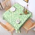 thumbnail image 2 of Green Yellow Checkerboard Checkered Pattern Square Tablecloth,Waterproof Square Table Cover,Wipeable Spillproof Washable Table Cover for Home Kitchen Party Decor 52"x52"(132x132cm), 2 of 6
