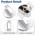 thumbnail image 3 of uxcell 5Pcs Gas Stove Knob, 8mm Universal Cooker Replacement Knobs, Durable Metal Surface Switch for Kitchen Cooktop, Gas Stove & Various Ovens(Silver Tone), 3 of 6