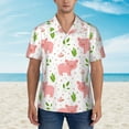thumbnail image 4 of Naloa Funny Little Pigs Authentic Hawaiian Shirt, Men's Tropical Aloha Shirt for Summer Parties Vacations - Small, 4 of 9