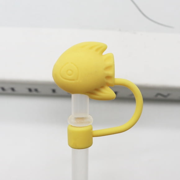 Tapa de pajita de silicona de 8-10 mm, bonita tapa de pajita a prueba de polvo con dibujos de flores, tapa de pajita reciclable