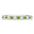 thumbnail image 2 of Diamond and Peridot Ring Guard Anniversary Ring 14k White Gold (0.32ct), 2 of 4