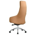 thumbnail image 4 of LeisureMod Celeste Mid-Century Modern High-Back Office Chair in Upholstered Faux Leather and Iron Frame with Swivel and Tilt (Acorn Brown), 4 of 4