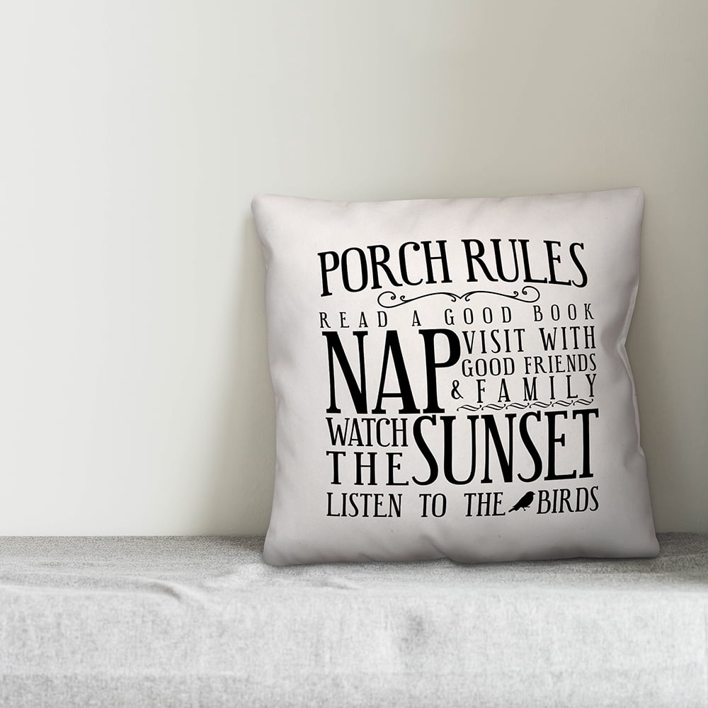 Creative Products Porch Rules 18x18 Indoor / Outdoor Pillow