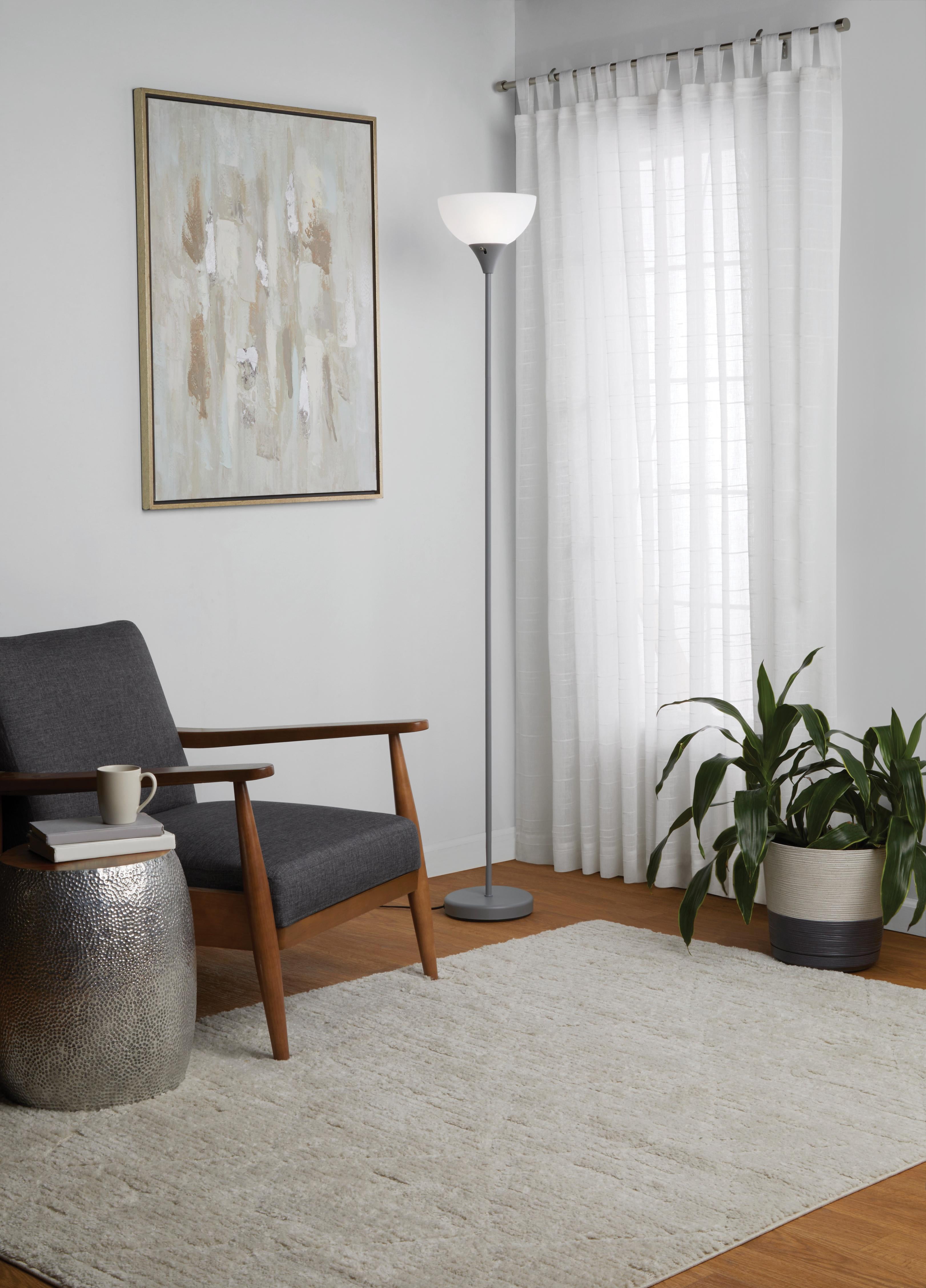 Mainstays 71 in Gray Floor Lamp, Modern Design