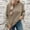 Khaki, variant on Womens Sweater Sevevn Womens Casual Round Neck Solid Color Loose Long Lace-Up Sleeved Sweater Top