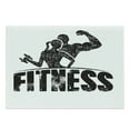 thumbnail image 1 of Fitness Cutting Board, Grunge Man and Woman Silhouettes Working out Muscles Strong Training Couple, Decorative Tempered Glass Cutting and Serving Board, Large Size, Black and White, by Ambesonne, 1 of 1