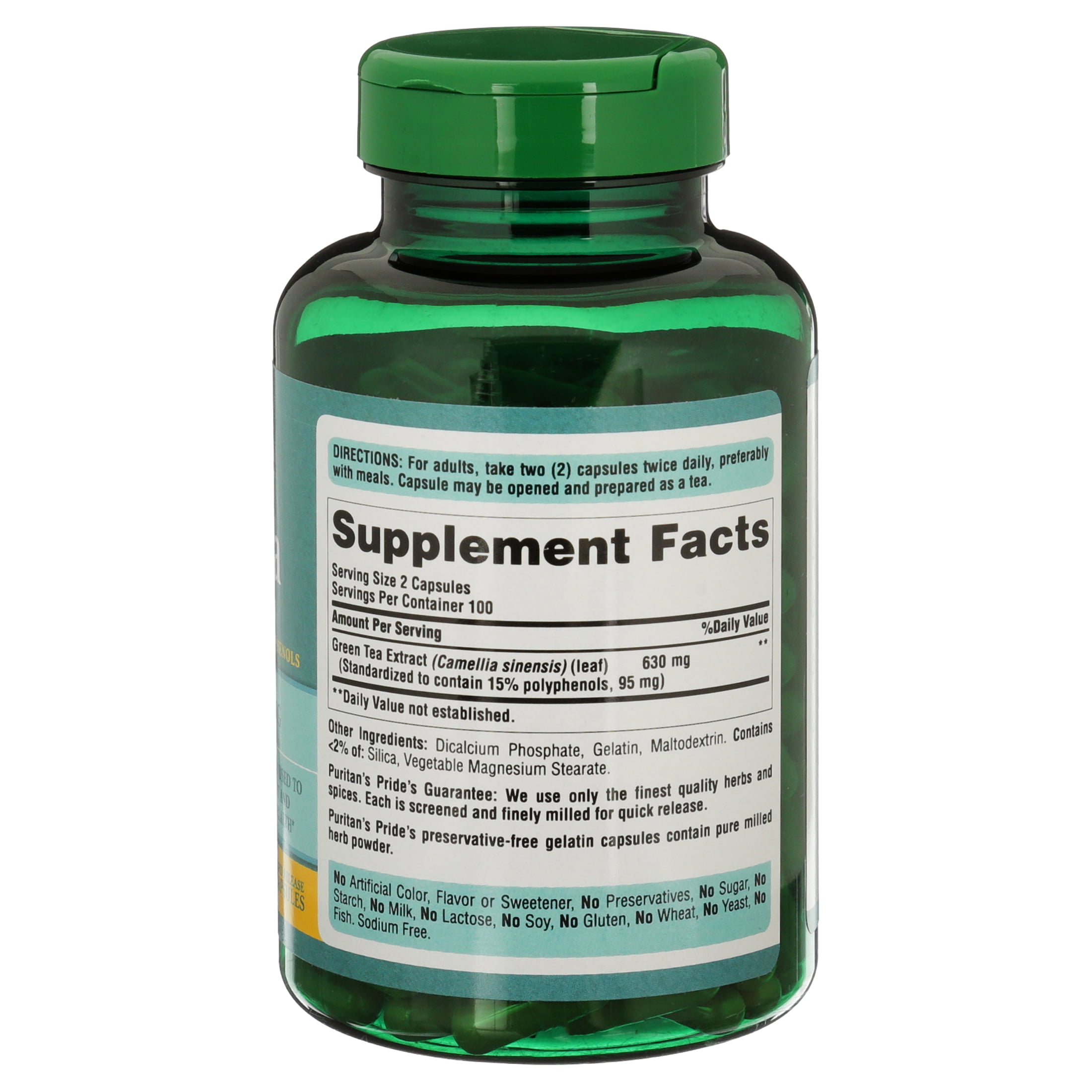 Puritan's Pride Green Tea Standardized Extract 315 mg-200 Capsules