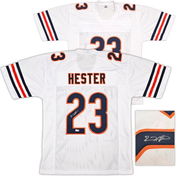 Chicago Bears Devin Hester Autographed White Jersey Beckett BAS QR 250274