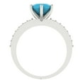 thumbnail image 4 of 1.71ct round cut turquoise 18k white gold Bridal Wedding Engagement Promise Anniversary Ring for Women size 4.25, 4 of 7