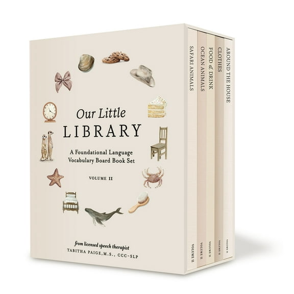 Tabitha Paige Children's Book Our Little Library Vol. 2: First 100 Words Board Book Box Set, Including Ocean Animals, Safari Animals, Food and Drink, , (Paperback)