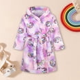 thumbnail image 2 of Linfrsh Boys Girls Robes Kids Toddler Flannel Hooded Bathrobe Pajamas Sleepwear(Purple,9-10 Years), 2 of 7