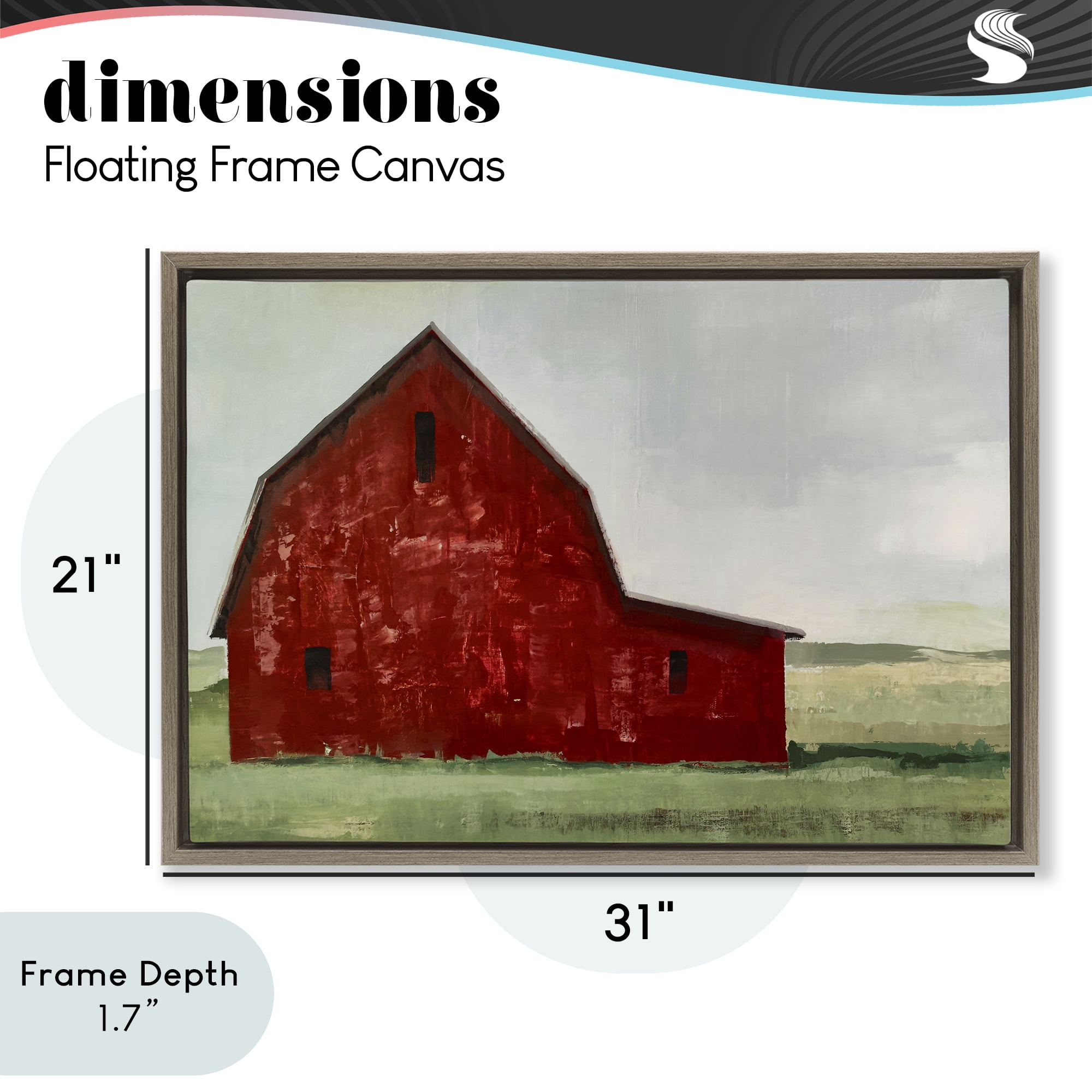 Stupell Industries Red Weathered & Wise Barn Brown Framed Floater Canvas Wall Art, design by Max Maxx