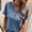 Blue, variant on TAGOLD Summer Short Sleeve Tops for Womens Women's Fashion Summer V Neck Leisure Short Sleeve Buttons Solid Tops Khaki XL