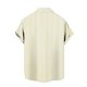thumbnail image 4 of Blusa y camisa de manga corta con cuello vuelto y botones para hombre, estilo cárdigan vertical de manga corta con cuello vuelto y bolsillo, blusa de poliéster para hombre, 4 of 5