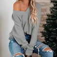 thumbnail image 3 of Bnwani Womens Sweaters Fall 2023 Oversized V Neck Long Sleeve Loose Blouse Top Knit Gray Womens Fall Sweaters 2023 Size L(US:8), 3 of 8
