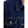 thumbnail image 5 of INSPIRE CHIC Women's Short Sleeve Denim Jackets Cropped Button Down with Pockets Classic Jean Jacket S Black Blue, 5 of 6