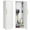White, variant on Homiflex Broom Closet Storage Cabinet, Wooden Garage Cabinet with Hooks and Shelf, Slim Utility Closet Broom Storage Cabinet for Cleaning Tool Mop, Black
