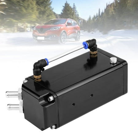 Universal Oil Catch Can Tank Square Style Billet Aluminium Engine Reservoir Breather Kit Zwart 624305157