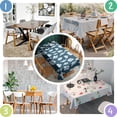 thumbnail image 5 of Dark Blue Halloween Ghosts Rectangle Tablecloth 60"x120",Waterproof Polyester Rectangle Table Cloth, Wipeable Spillproof Polyester Tablecloth for Dining, Camping, Indoor and Outdoor, 5 of 6
