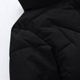 thumbnail image 6 of Oversized Cropped Puffer Jacket for Women Warm Long Sleeve Down Coats with Pockets Winter Solid Color Padded Coat (Black 2XL), 6 of 6