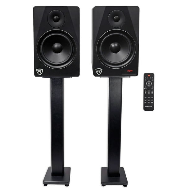 Rockville HTS8B 8" 1000W Powered Home Theater Speakers w/Bluetooth/FM/USB+Stands