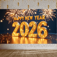 thumbnail image 2 of Decorative Design New Year Banner Colorful Theme Celebration Banner Balloon Decoration Fireworks Party Banner for New Year Party Festival Gathering Event, 2 of 5