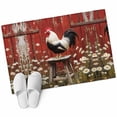 thumbnail image 2 of Red Rooster Bathroom Mats 2x3 FT, Non Slip Small Kitchen Mat, Farmhouse Animals Spring Floral Rustic Washable Soft Backed Front Door Throw Rugs Non-Shedding Indoor Outdoor Doormat for Entryway Sink, 2 of 8