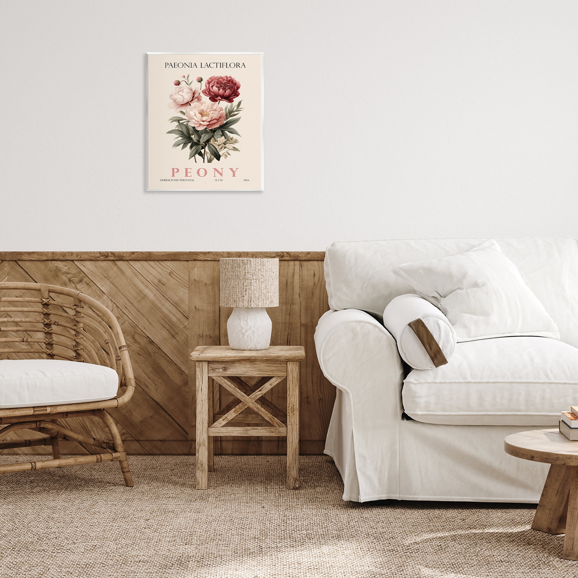 Stupell Industries Natural Peony Bundle Wall Plaque Art, design by Christopher Giampietro