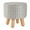 Linen Tricolor Stripe, variant on H&B Luxuries Fabric Round Padded Ottoman Foot Rest Stool (4 Legs-Vintage Beige)-ST-OPFS4