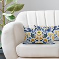 thumbnail image 4 of Blue Yellow Floral Pillow Covers 12x20 Set of 2 Flower Block Print Decorative Lumbar Throw Pillowcases Outdoor Spring Summer Farmhouse Rectangle Cushion Cases Decor for Home Couch Sofa Bed, 4 of 6