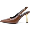 thumbnail image 1 of Tacones RIBONGZ Slingback Brown para mujer, stiletto de 9 cm de altura, 1 of 9