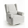 thumbnail image 6 of Royalcraft Swivel Nursery Glider Recliner, Comfy Upholstered Glider Chair with Lumbar Pillow and Footrest, Swivel Rocking Chair for Living Room, Grey, 6 of 8