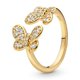 thumbnail image 2 of 2024 New 18K Gold Plated 925 Silver Ring Zircon Sparkling Double Band Heart Finger Ring Women Original Ring Fine Jewelry, 2 of 5