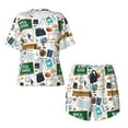 thumbnail image 2 of Yiaed Back To School A Print Short Sleeve Pajama Sets for Women Casual Crew Neck 2 Piece Lounge Sets Women's Short-Sleeved Pajama-Small, 2 of 5