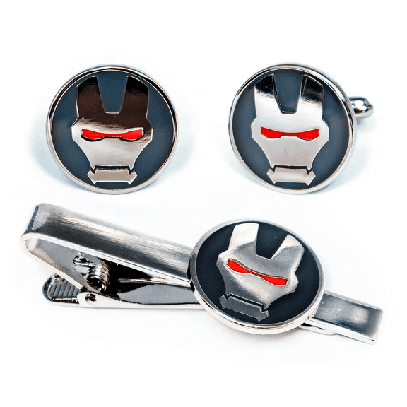 War Machine Cufflinks, Avengers Ironman Tie Clip, Groomsmen Jewelry, Men’s Wedding Gifts