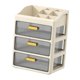 thumbnail image 5 of Organizador de escritorio, almacenamiento de escritorio, organizador de cuidado de la piel, caja de almacenamiento de cosméticos para mesa Marrón cremoso de 3 niveles, 5 of 9