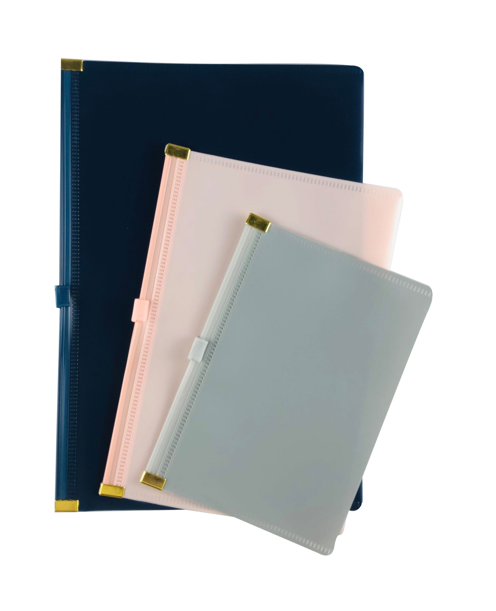 Pen+Gear Plastic Zip Bag Set, 3 Count, Mini Size with Multi Colors,File Organizers