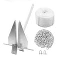 thumbnail image 4 of 13lb Ship Anchor Kit Carbon Steel Heavy Duty Fluke Style Boat Anchor with Nylon Rope Chain for Fresh Water Sea, 4 of 7