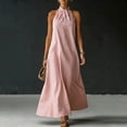 thumbnail image 2 of YuXingFu Mother Of The Bride Dresses for Women Maxi Crew Neck Plus Size Womens Dress Sleeveless with Pocket Long Casual Summer Pink XXXL, 2 of 5