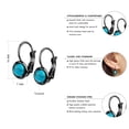 thumbnail image 3 of 555Jewelry Womens Stainless Steel Stone Marble Round Circle Vintage Classic Leverback Earrings, Black & Turquoise, 3 of 5