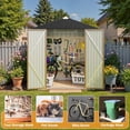 thumbnail image 7 of Greesum 6x4FT Outdoor Storage Shed, Utility Tool Shed Metal Storage Garden Shed with Door & Lock for Patio Storage, Brown, 7 of 7