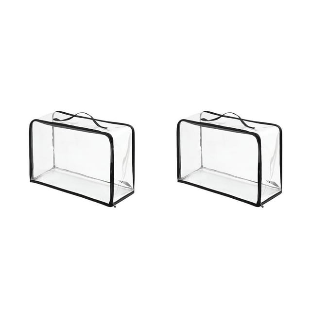 Bolsa de almacenamiento armario Injueey transparente a prueba de polvo impermeable organizador ropa colgante L Negro L 2Conjunto