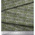 thumbnail image 3 of Soimoi Poly Georgette Fabric Stripe,Leaves & Floral Block Decor Fabric Printed Yard 42 Inch Wide, 3 of 3