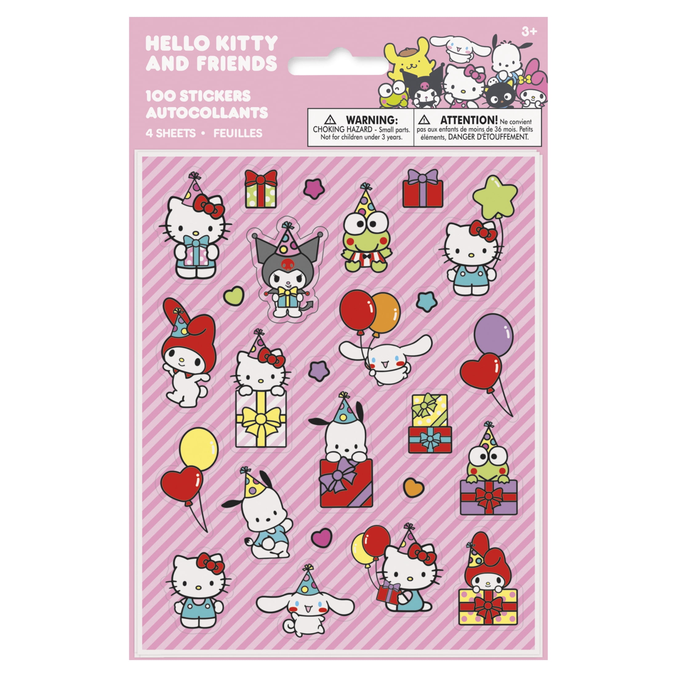 Hello Kitty 4 Count Multicolor Stickers