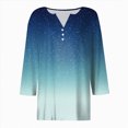 thumbnail image 4 of Towmus 3/4 Length Sleeve V Neck Womens Blouses Graphic Crew Neck T-Shirts Womens Shirts Under $6, 4 of 5