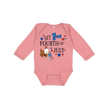 

Inktastic My First Fourth of July- eagle Gift Baby Boy or Baby Girl Long Sleeve Bodysuit