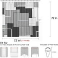 thumbnail image 5 of Blue Shower Curtain Set with Hooks Blue and White Shower Curtains for Bathroom Fabric Grey Shower Curtain Abstract Geometric Bath Curtains Decorative Gray Shower Curtain Water Repellent 72x72, 5 of 6