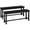 Black, variant on MIERES 2-Piece Dining Table Chair Bench Set, Thickened Steel Frame, Wood Bench, Industrial Style, for Kitchen and Dining Room-Black